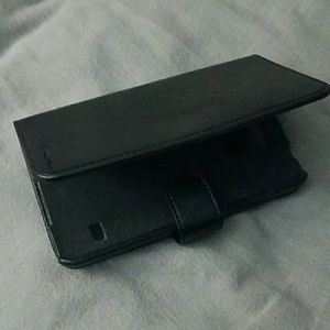 Black Samsung Galaxy S5 leather wallet case